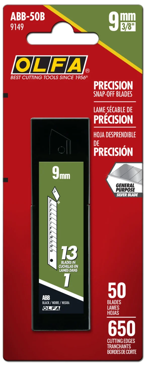 OLFA ABB-50 Profesionalna crna oštrica 9 mm 50 kom - slika 3