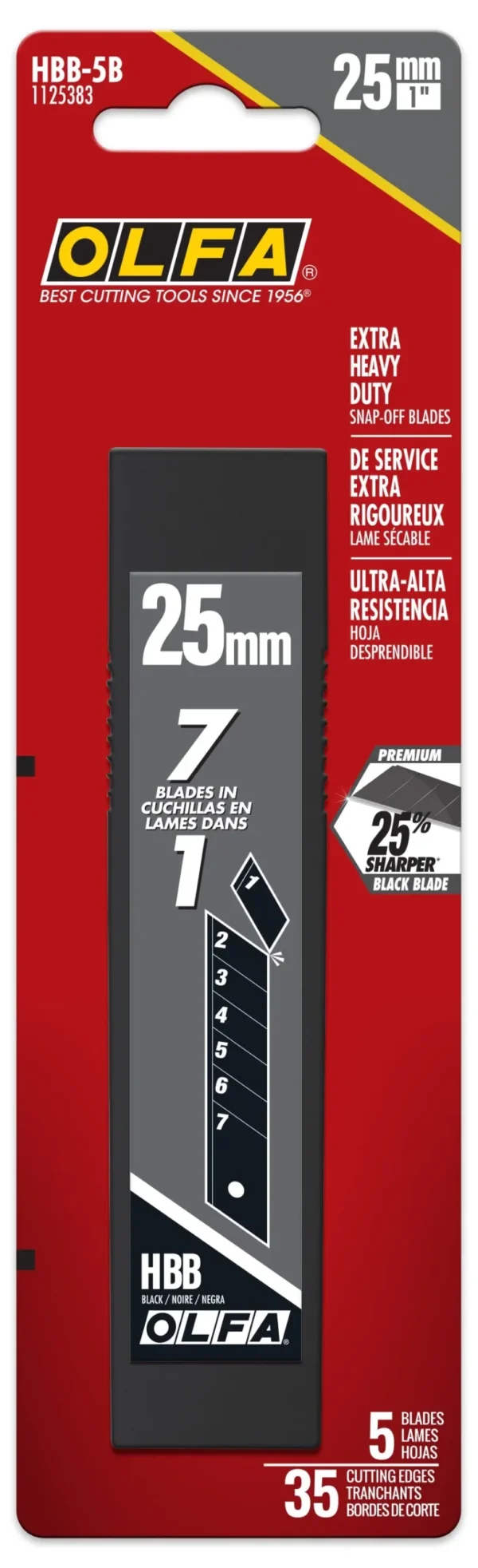 OLFA HBB-5B Profesionalna crna oštrica 25 mm 5 kom - slika 2