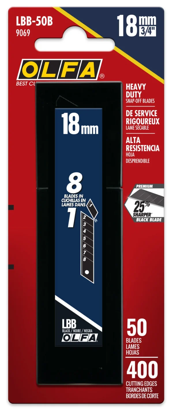 OLFA LBB-10 Profesionalna crna oštrica 18 mm 10 kom - slika 3