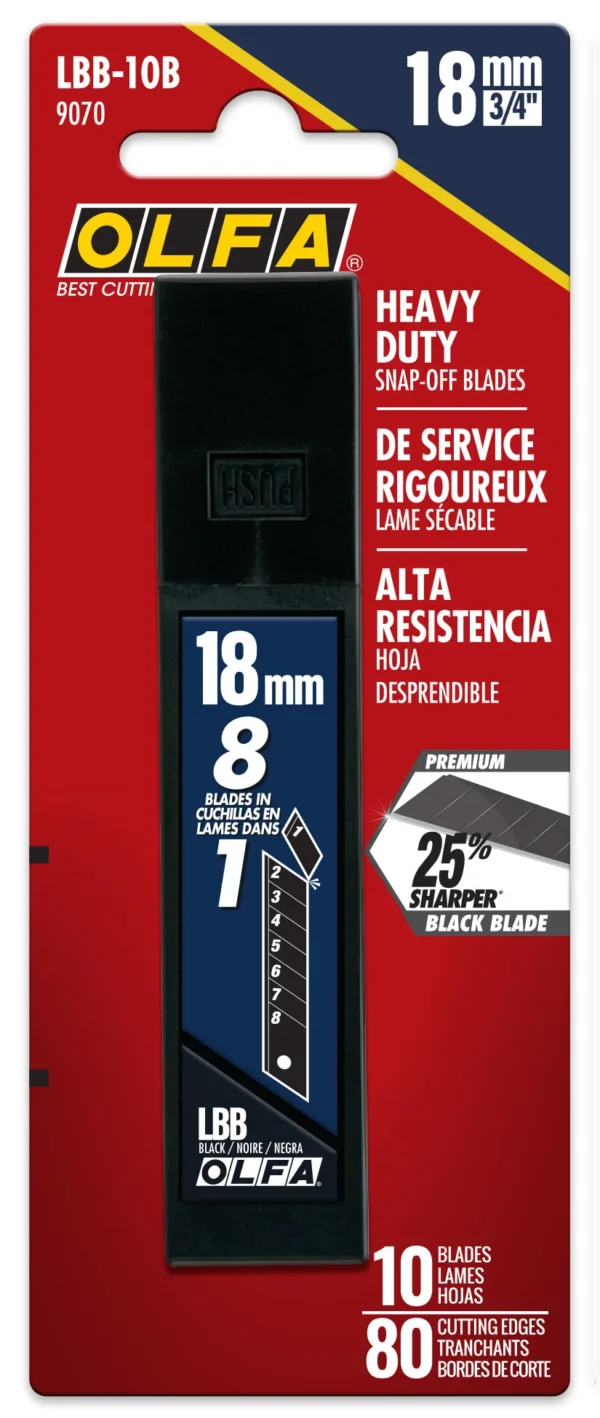OLFA LBB-10B Profesionalna crna oštrica 18 mm 10 kom - slika 2